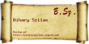 Bihary Szilas névjegykártya